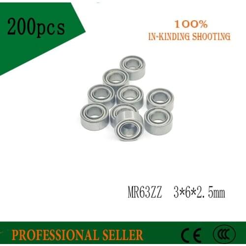 200pcs MR63 Z MR63ZZ L-630ZZ WA673ZZA high-quality goods model bearing 3x6x2.5 mm ABEC-1 P0 helicopter model car available