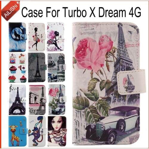 AiLiShi Case For Turbo X Dream 4G Luxury Flip PU Painted Leather Case Turbo 100% Special Phone Protective Cover Skin+Tracking
