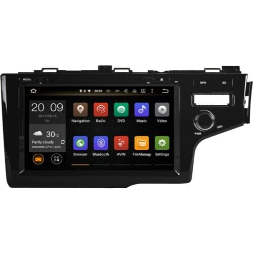 4GB Radio Stereo DVD Multimedia Player Android 9.0 Octa Core Car GPS Navigation For Honda Fit/Jazz Right Hand Driving 2014-2019