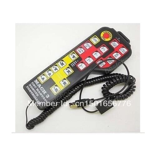 Free Shipping! CNC 4 Axis USB Pendant Manual remote Control JOG encoder electronic module for Mach3 ONLY,Remote Control Switches
