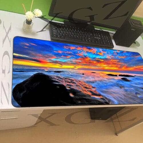XGZ Color Sunset Sky Large Game Speed Mousepad Player Lock Side Keyboard Pad Table Mat CS GO LOL Dota
