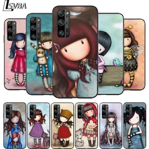 Cartoon cute little girl for Huawei Honor V30 20 Pro 20 10i X10 9S 9A 9C 9X 8X 10 9 Lite 8A 7C 7A Pro Black Phone Case