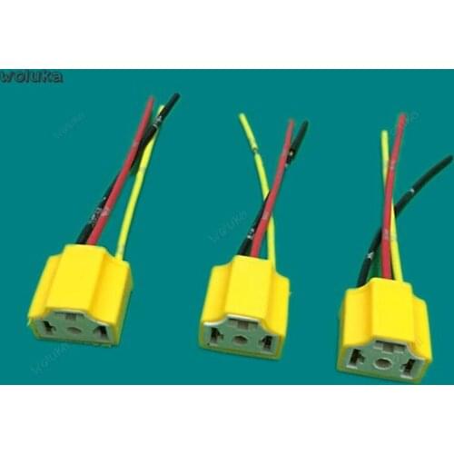 Pure copper bold high temperature H4 ceramic socket lamp holder headlight plug base 3-pin lamp holder far light CD50 Q04