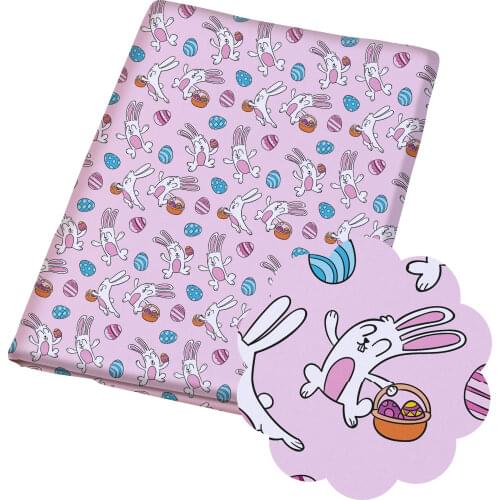 Diy polyester fabric Easter pattern polyster and cotton fabric patchwork printed sewing doll dress supplier 50 * 140cm/piece