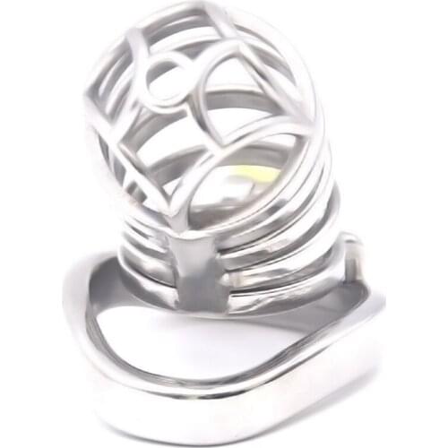 Mens Metal CB Chastity Stainless Steel Chastity Device Penis Lock Cage Arc Cock Rings Adult Products for Men