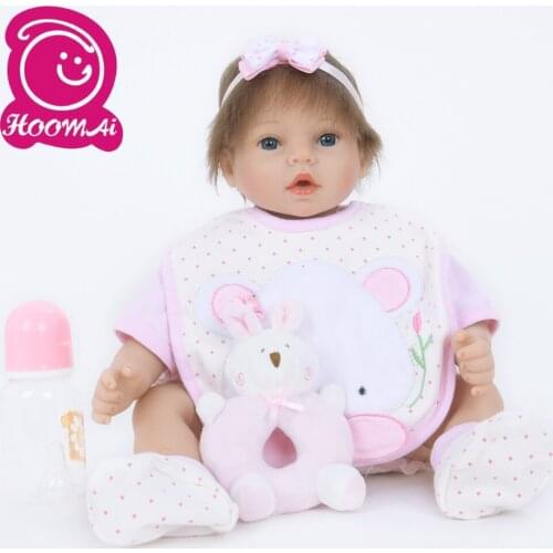 Exclusive Bebe Reborn Doll 18 Inch Soft Silicone Cotton Body Lifelike Realistic Baby Toy 45CM Cute Doll For Kids Christmas Gifts