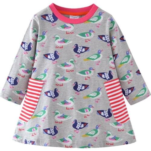 Funnygame Kids Girls Long Sleeve Dress for 2-7T Baby Clothes Cotton Pockets Party Toddler Costume Autumn Spring Girls Dresses