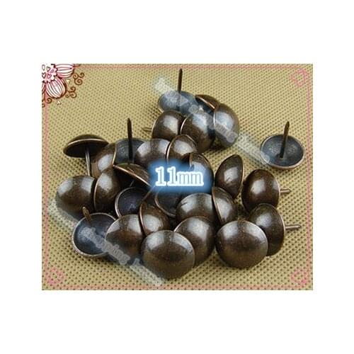 Hardware Antique RED Bronze Decorative Upholstery Nail Jewelry Gift Box Sofa Decorative Tacks Doornail 11MM*15MM