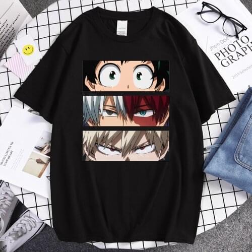 Anime My Hero Academia Eyes Print Male T Shirt Oversized Breathable T Shirts Oversized Casual Top Comfortable Soft Man Tshirt
