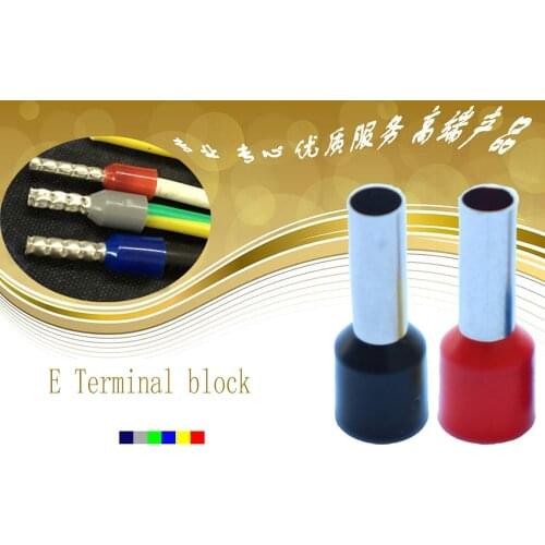 100pcs E7510 electric terminal connector tube insulated sleeve screw cable wire 0.75mm VE7510 cable crimps ferrules