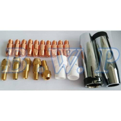 Nozzles Contact Tips Holder 1.2mm Gas Diffusers Accessories Kit For MIG Welding Torch 36KD, 19pcs