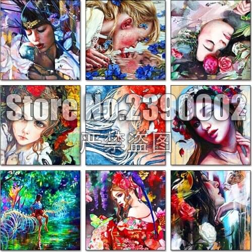 Pretty Woman 5d Diy Diamond Painting Cross Stitch Diamond Embroidery Watercolor girl Mosaic Paintings Full Rhinestone Gifts