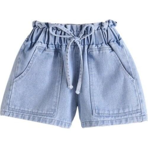 Summer Girls Denim Shorts Fashion Childrens Wear Hot Pants Thin High-waist Shorts Kids Pants Casual Jeans