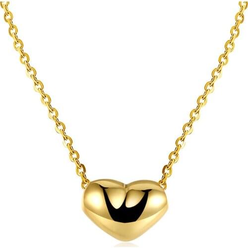 Lureme Simple Jewelry Gold Color Heart Pendant Necklace for Women (nl004277-1)