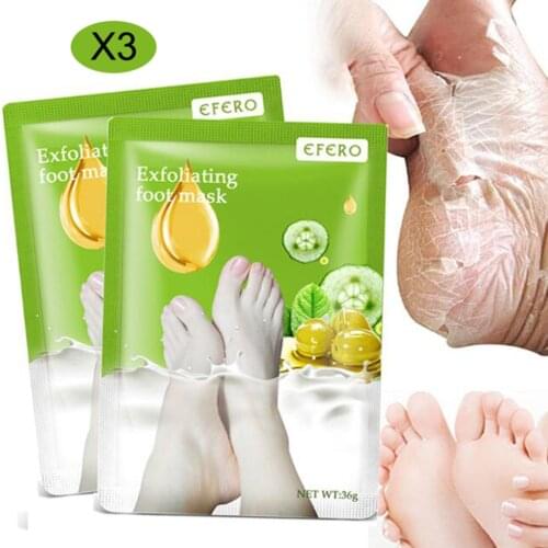 3pcs EFERO Feet Mask Peeling Dead Skin Remover Feet Mask Exfoliating Foot Mask Socks Pedicure Foot Care Detox Foot Patch