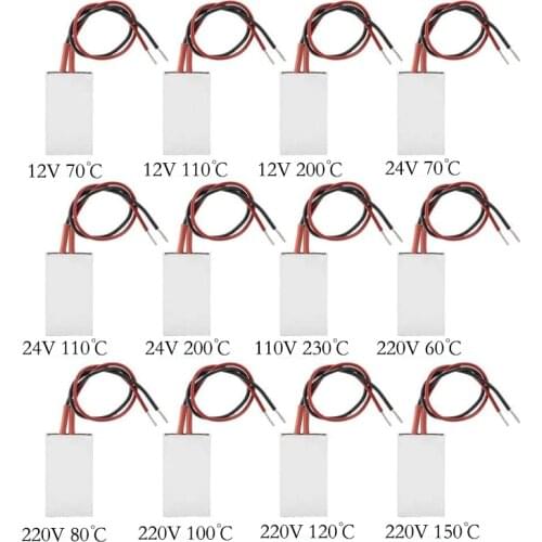 PTC Heating Element 12V 24V 110V 220V Constant Temperature Thermistor Air Heating Sensor Aluminum Hair Dryer Curlers Heater