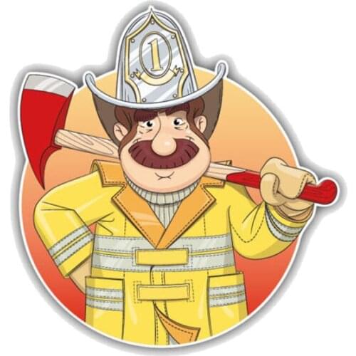New Reflective Fireman Cartoon Vinyl High-quality Color Vinyl Car-Sticker Decals Bumper Bodywork Car Interior KK13*12cm