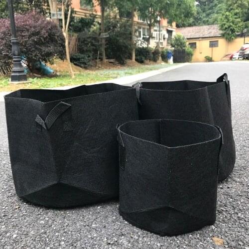 Pocketgarden 1 pcs Round Fabric Pots Plant Pouch Root Container Grow Bag Aeration Pot Container planting bags flower