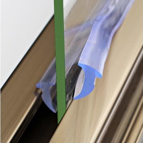 1M Alloy Window Sealing Strip Card slot gap Seal PVC Transparent Door Dustproof Sound insulation Weatherstrip Home Hardware