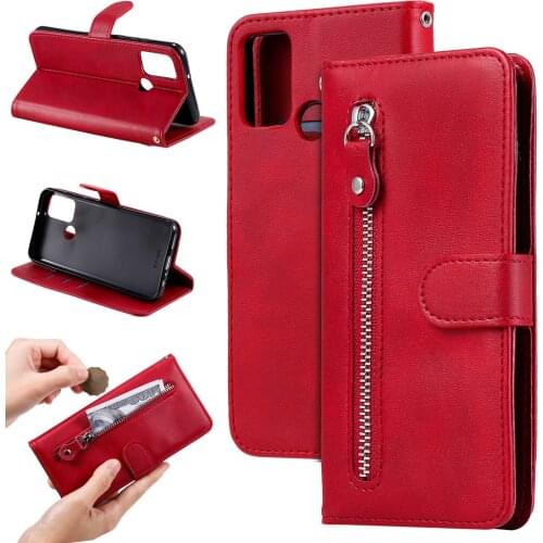 Luxury PU Leather Zipper Flip Phone Case Huawei Honor 9A 9X 8A 7A 20I 10I 10 Lite magnetic Wallet Case Cover Coque