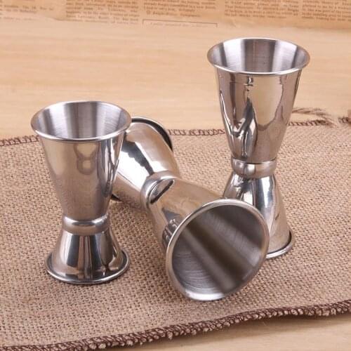 15/30ml or 25/50ml Stainless Steel Cocktail Shaker Measure Cup Dual Shot Drink Spirit Measure Kitchen Gadgets