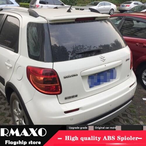 For SUZUKI SX4 Spoiler 2007-2017 SUZUKI SX4 Crossover ABS Material Car Rear Wing Primer Color Rear Spoiler