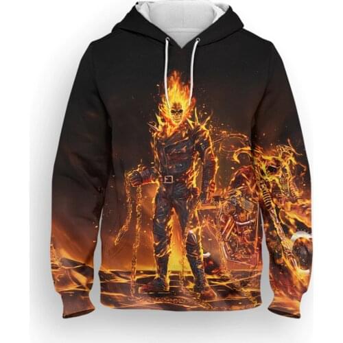 Womens Oversize Hoodie Marvel Ghost Rider 3D Printed Cool Children Sweatshirts Spring Fashion Harajuku Mens Clothes Tops