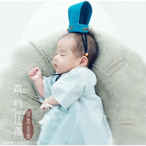YuZiChengShuo Chinese Traditional Baby Boy Birthday Costume Photography or Stage Performance Wear for boy 90cmH