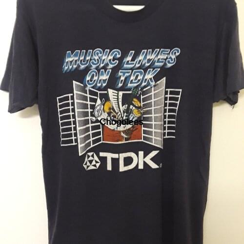 Vintage TDK Music Lives On TDK Cassette Tape T Shirt
