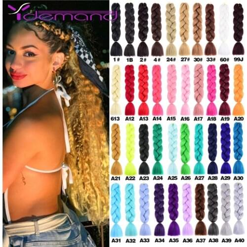 Y Demand 24 Inch Ombre Color Synthetic Braids Before Stretching Wholesale Jumbo Braids KaneKalon Hair Straightener 100G/Pcs