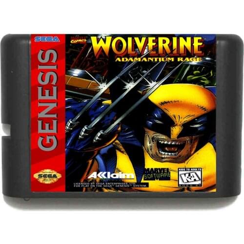 Wolverine Adamantium Rage 16 bit MD Game Card For Sega Mega Drive For Genesis