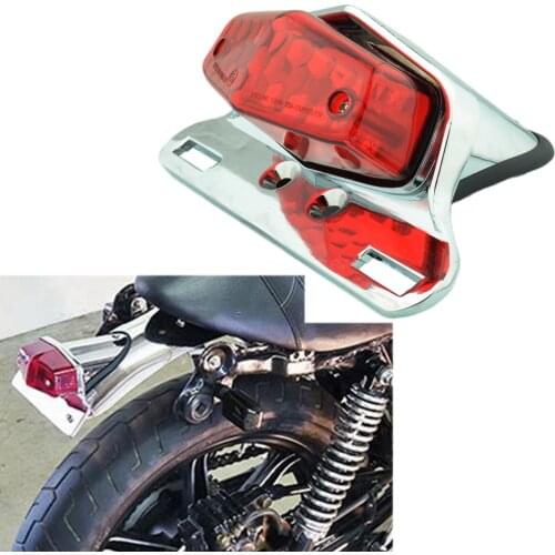 Motorcycle Lucas Taillight Rear Lamp Stop Brake LED License Plate For Triumph BSA Bonneville Cafe Racer Scrambler