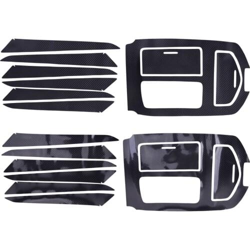 1 Set Carbon Fiber Black Style Door Panel Gear Shift Box Cover Trim Sticker LHD PVC Fit for Maserati Ghibli 2014 2015 2016 2017