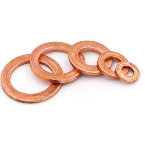10pcs M7 Copper gasket Brass washers Marine flat washer 15mm-18mm Outer diameter