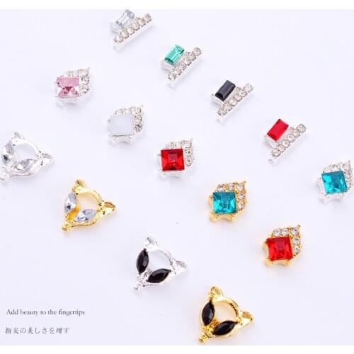 100pcs Nail Charms Studs Nails 3d Jewelry Fancy Crystal Drop / Gold/Silver diamond Nail art Decoration luxury nails rhinestone