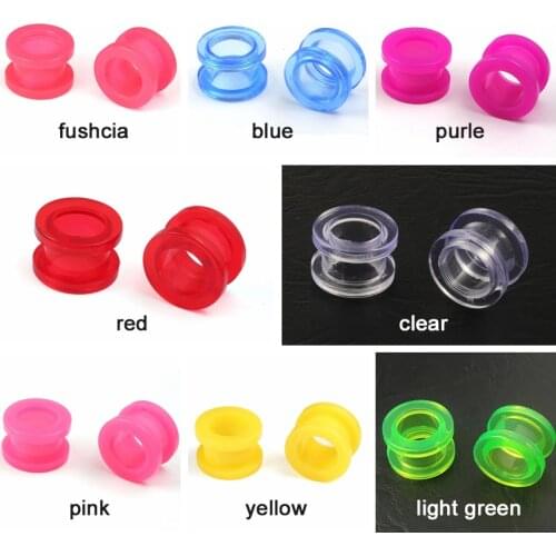 Casvort cheap acrylic screw ear gauges plugs and tunnels piercing stretchers earrings tunnels jewelry pair selling 2pcs lot
