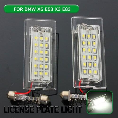 2pc LED License Number Plate Light Lamp For BMW X5 E53 1999-2006 For X3 E83 2003 2004 2005 2006 2007 2008 2009 2010