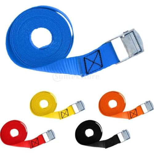 25mm x 3 Meters Kayak Tie Down Strap Webbing Belt & Metal Cam Buckle for Surfboard/SUP/Boat/Truck/Trailer/Roof Rack/Luggage/Bag