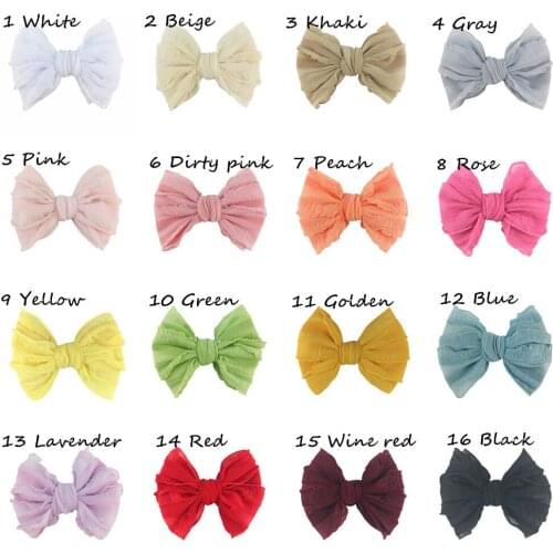 48 PCS/LOT, Chiffon Lace Bow Hair Clips, Soft Fabric Hair Bow Alligator Clips, Girls Hair Accessories