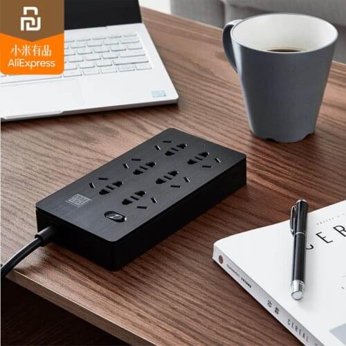 Youpin mijia 6-position patch panel overload protection socket 750 flame retardant two-position converter smart home