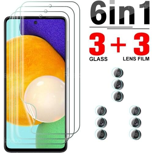 6 In 1 Full Cover Soft Hydrogel Film For Samsung Galaxy A52 4G Or 5G Screen Protector Camera Lens Not Glas For Sansung A 52 6.5"