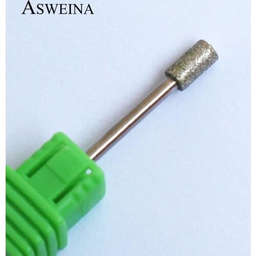 ASWEINA 1Pcs Cylinder Style 3/32" Shank Nail Art Drill Bit Clean Polish Cuticle Diamond Burr For Electric Machine Accessories