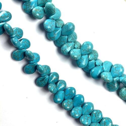 Irregular Shape Natural Stone Beads Blue Turquoises Bracelet Necklace Jewelry For DIY Jewelry Birthday Gifts Size 10x14/12x16mm
