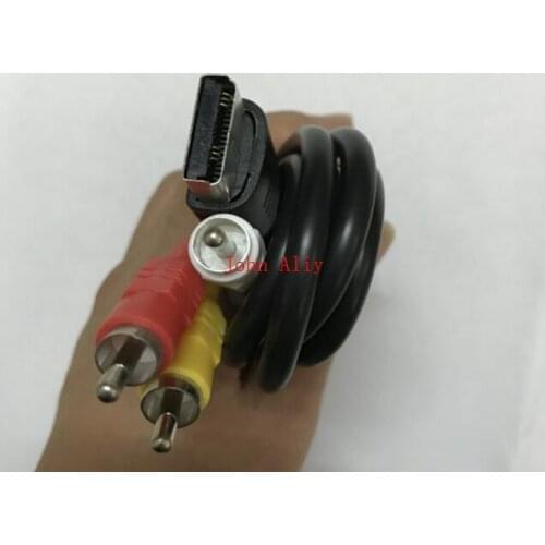 Hot selling 200 pcs/lot Black 1.8M Composite RCA AV Cord Stereo Composite Audio Video TV Adapter Cable For Sega Dreamcast