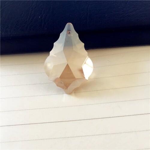 30pcs/Lot 38mm Champagne Color Crystal Chandelier Pendants Crystal Maple Leaf Parts