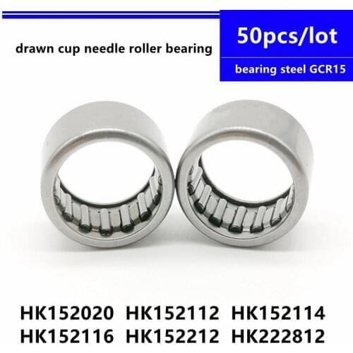 50pcs/lot high quality HK152020 HK152112 HK152114 HK152116 HK152212 HK222812 Drawn Cup Needle Roller Bearing