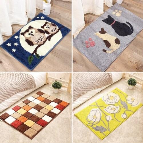 JOYLIVE Woven Jacquard Floor Mats Home Bathroom Entrance Bedroom Kitchen Anti-slip Mat Absorbent Foot Carpet Popular Cute 2021
