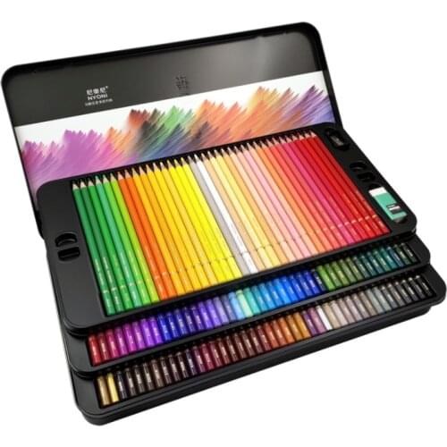 NYNOI Oil 48/72/120 Colors Colored Pencil Wood Graffiti Iron Box Fill Pen Advanced Colored Lead Painting Sketch School Supplies