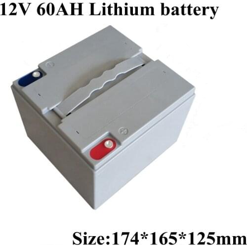 Brand 12v 60Ah Lithium Li-ion Battery 12.6v 18650 BMS 3s Rechargeable Battery for Light Led Wheelchair Toy Car +5A Charger
