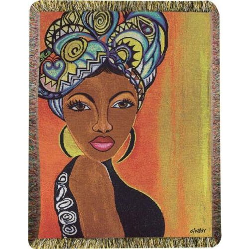 Moroccan Queen African American Woman Ebony Tapestry Lap Throw Custom Gbaby Designs